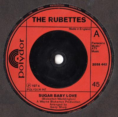 7inch Record RUBETTES  Sugar Baby Love 2058442 Polydor 1974 UK Pop Used