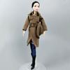 Winter Warm Fashion Office Khaki Coat for Barbie Doll Outfits Clothes Hat for Barbie Doll Black High Heel Shoes for 1:6 BJD Doll