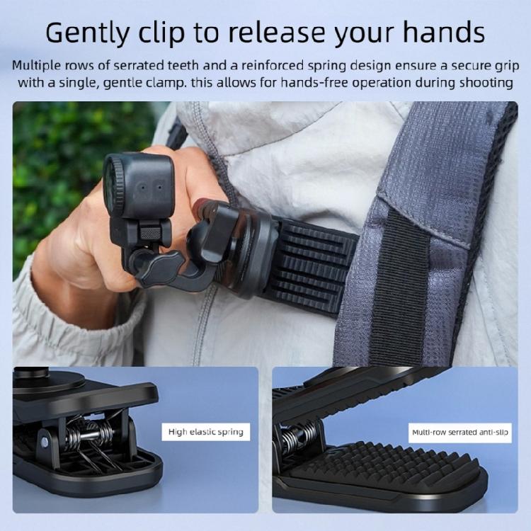 Plastic Backpacks Clip With Powerful Magnetic Base Effortless Attachment To Metal Surfaces For Steady Shots