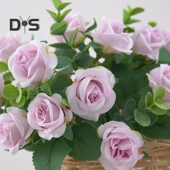 Artificial Flower Beautiful Exquisite Faux Silk Flower Realistic Visual Effect Fake Rose