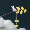 Rabbit Wooden Hair Stick Flower Hanfu Hairpin Retro   for Women