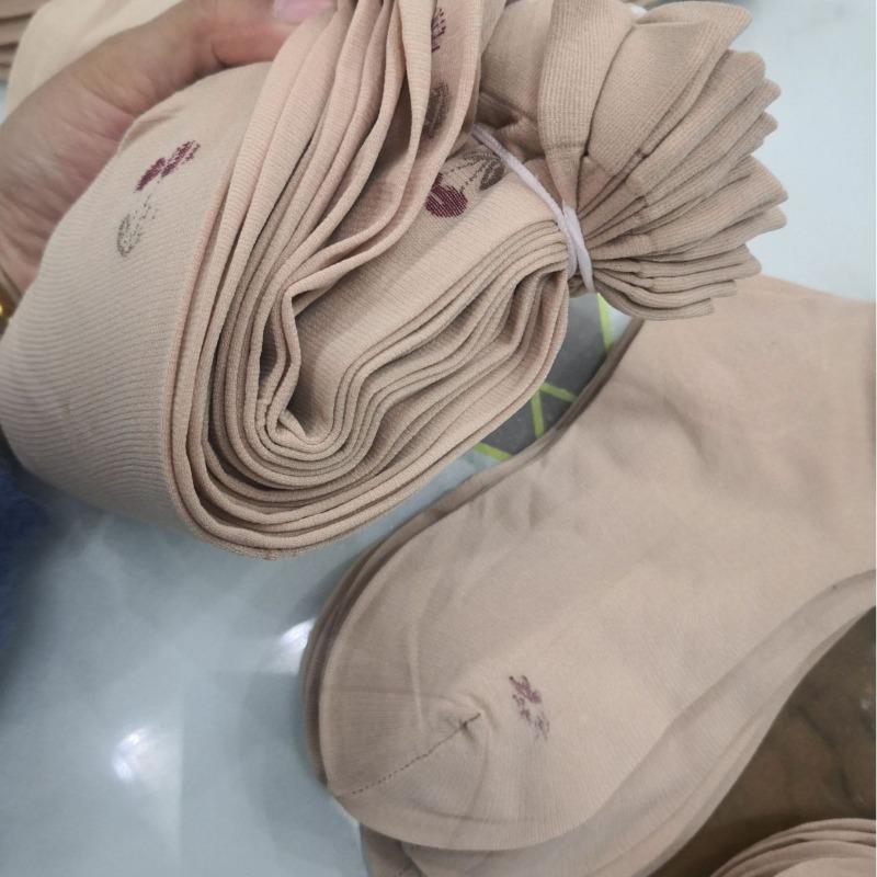 10 Pairs of Female Spring and Summer Middle Aged and Elderly with Flower Stockings