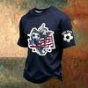 Men's V-Neck Printed Short Sleeve T-Shirt, Lightweight Breathable Casual Summer Top