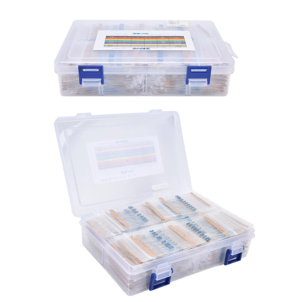 1450Pcs Metal Film Resistor Kit 145 Values Assortment 1 1M Ohm  1 4W for DIY Experiments