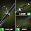 2.7m Fluorescent Green Fiberglass Sea Fishing Rod Set with Long Cast Lure, Soft Lure Hooks, and Fishing Line