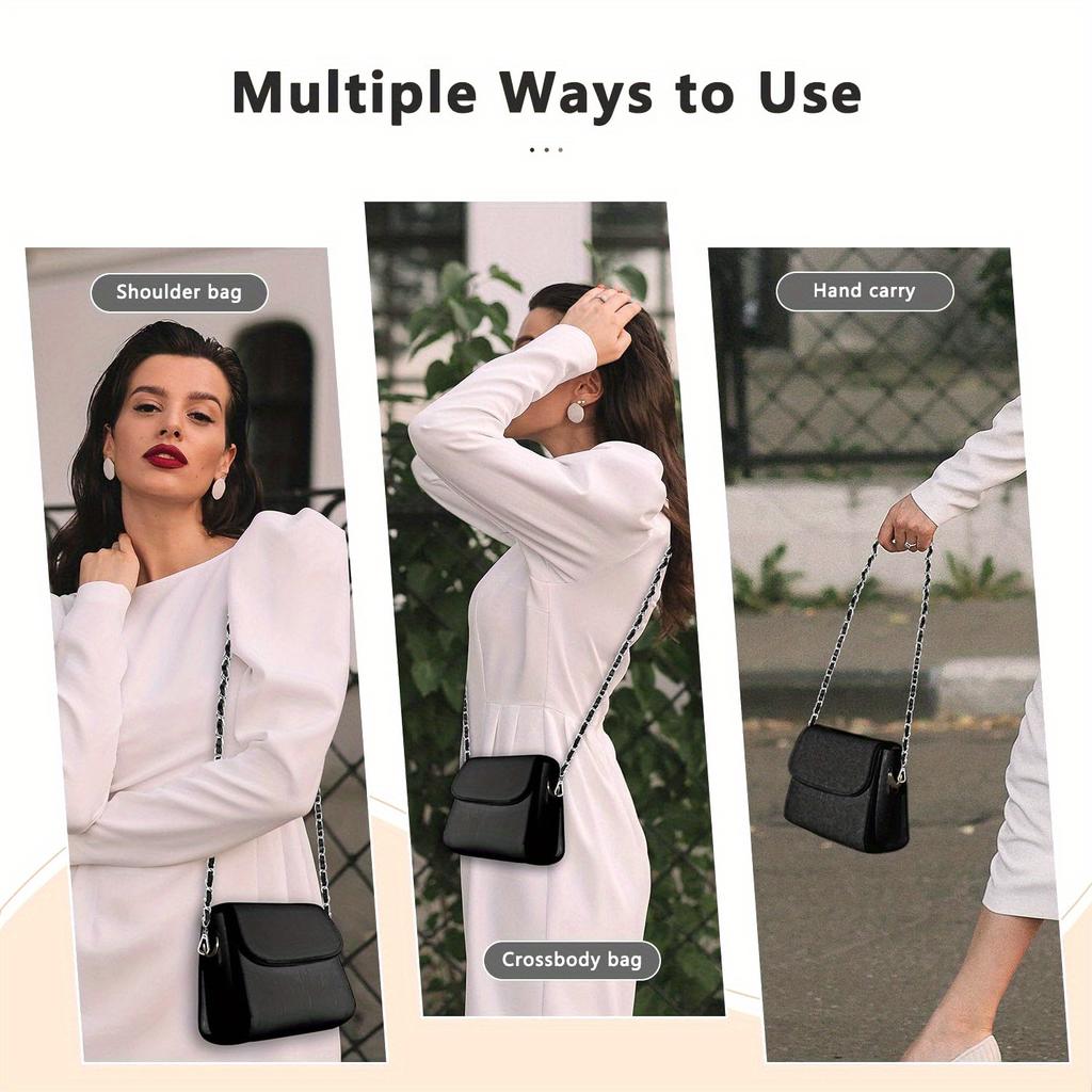 Metal Chain Purse Straps Replacement Crossbody, DIY Purse Chain Accessories, Crossbody Bag and Handbag Strap