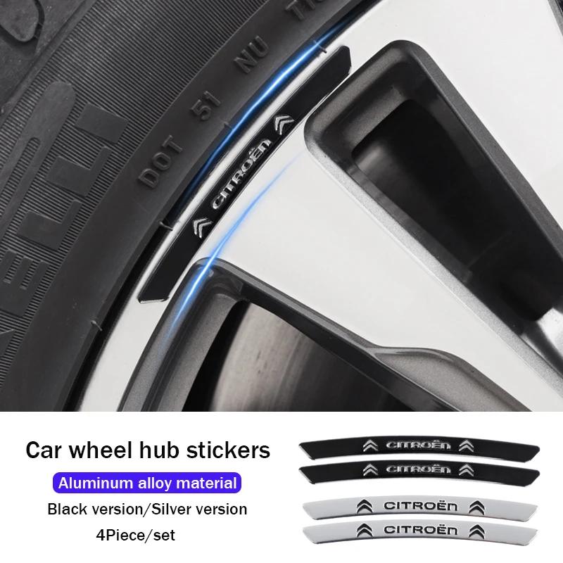 MGHK6 Car Wheel Hub Rim Stickers Decals Auto Styling Accessories For Citroen C3 C5 Aircross C5X C4 Cactus Picasso e-C3 e-C4 C-Crosser