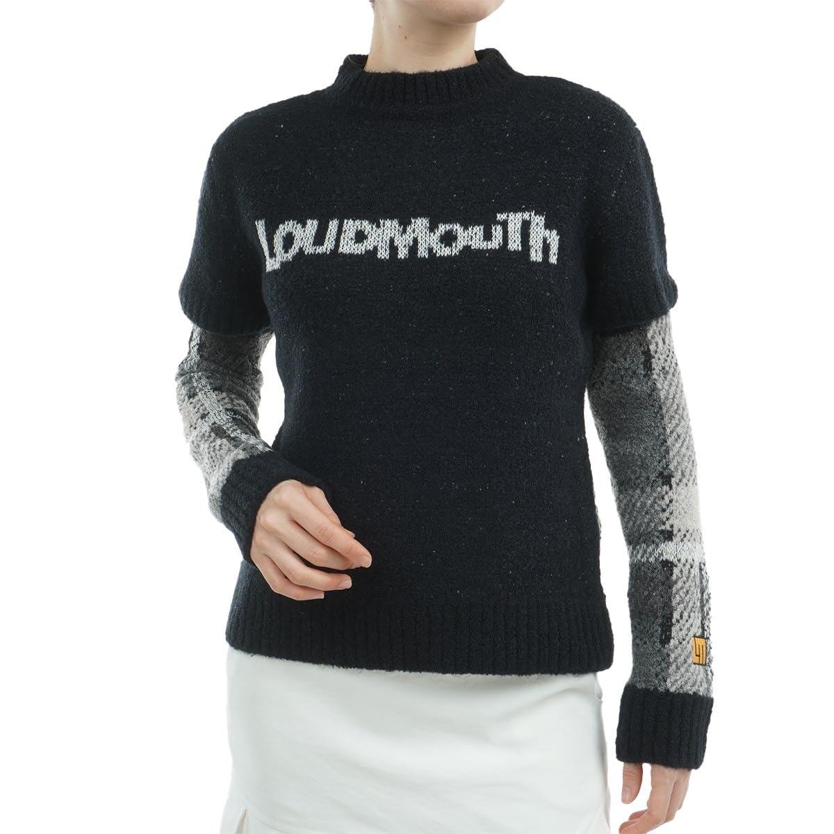 

Топ с коротким рукавом Loudmouth Golf, вязаный, со съемными французскими рукавами, накидками, чехлами, в стиле твида