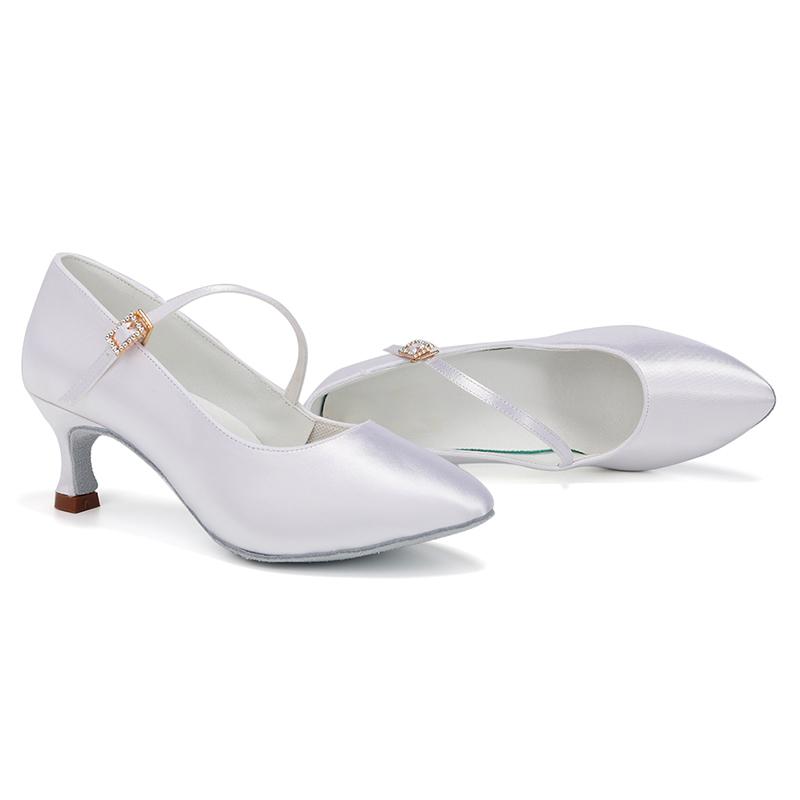 Fashion Silk  Ladies Modern Dance ShoesTango Latin Dance Shoes Waltz Closed Toe Dance  Shoes Heeled 5CM