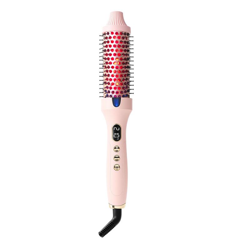 Portable LED Temperature Display Electric Hair Straightener Curling Thermal Rotating Brush for Household Use Price