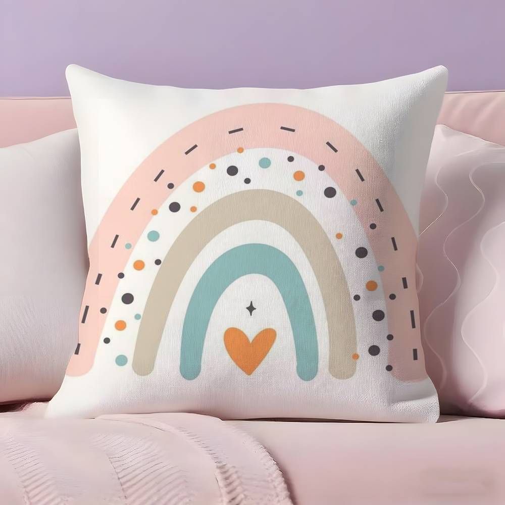 Rainbow Print Pillow Case  Ultra Soft Skin Friendly Fabric Cloud Like Comfort & Concealed Zipper