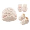 Newborn Baby Hat, Baby Hood, Male and Female Children, Spring and Autumn Baby, Pure Cotton Hat, Gloves, Foot Covers