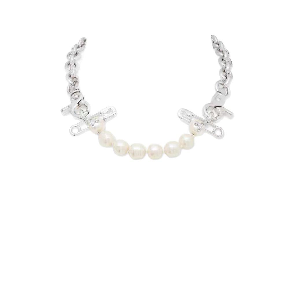 Empress Dowager Cixi Baroque Pearl Necklace & Bracelet Set - Vintage Punk Cuban Chain