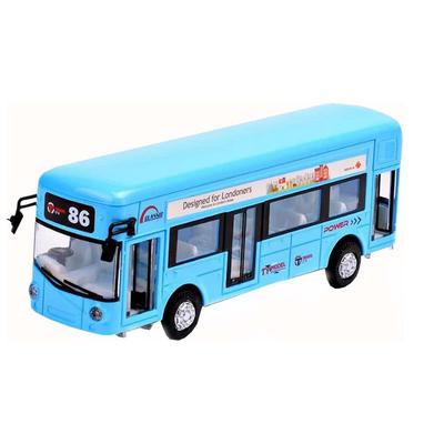 Model z ľahkých zliatin Londýnskeho autobusu 86 z 1/50, hračkársky odliatok z liateho kovu s otvárateľnými dverami, luxusný dlhý autobus so svetlom a zvukom.