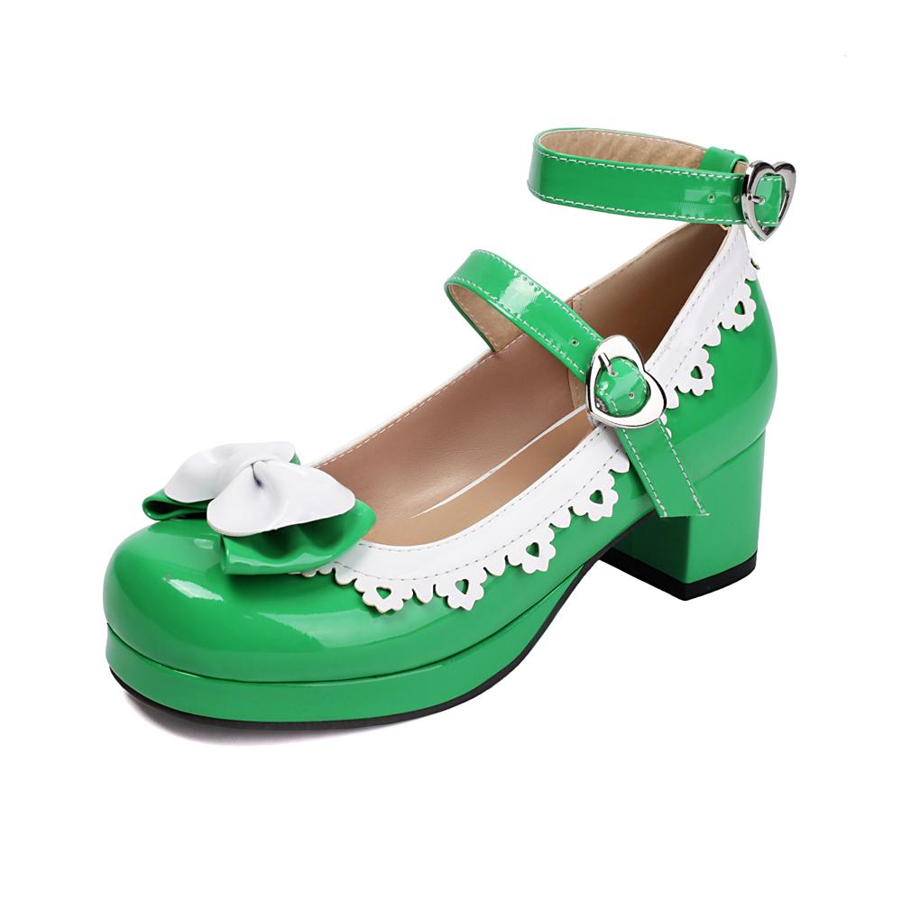 Fashion Girls Sweet Lolita Ruffles Bowknot Lace Bridal Wedding Shoes Women High Heels Bordered Princess Cosplay Party Pink Size 34-48