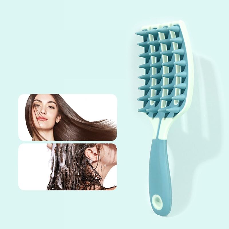 Wet and Dry Hair Washing Brush Long Handle Shampoo Brush Silicone Scalp Massage Comb Body Scrubber for Man and Woman