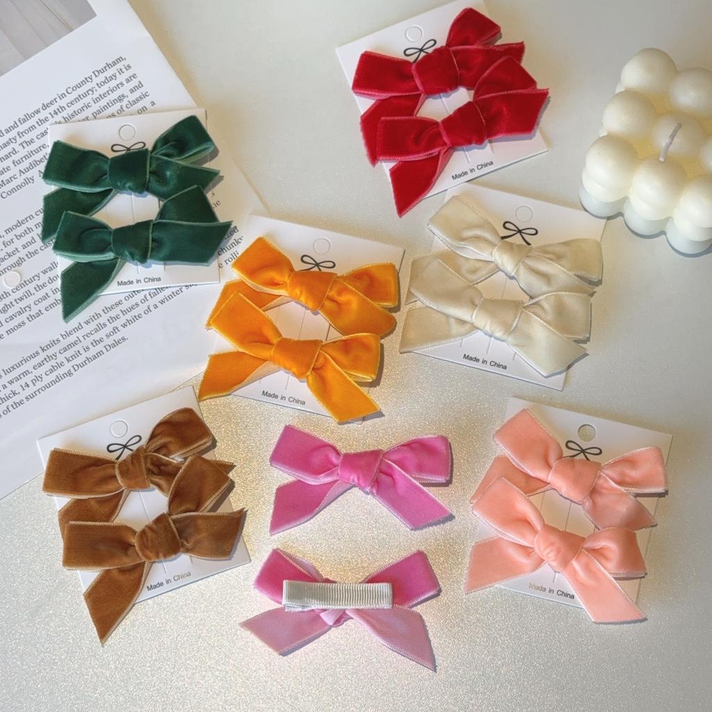 2Pcs/Set New Fluff Cute Bows Baby Hair Clips Candy Color Girls Princess Hairpins Barrettes Kids Hair Accessories Gift