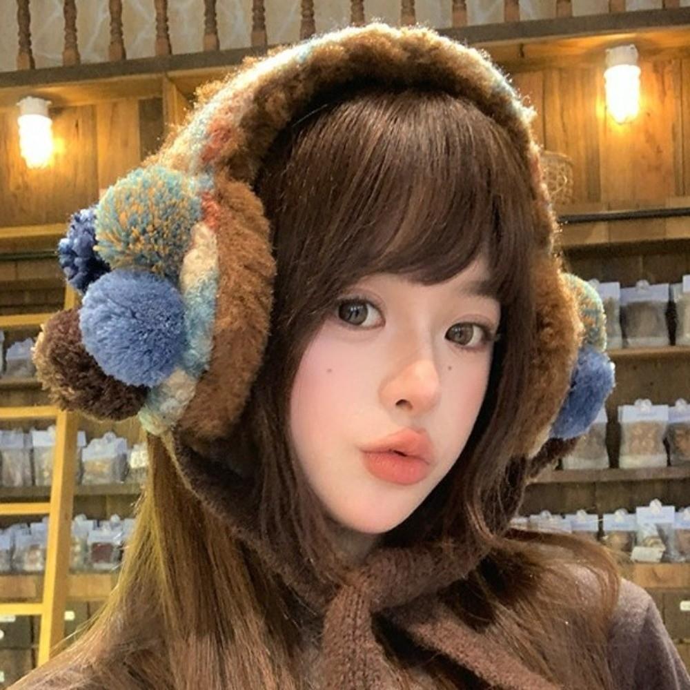 Retro Style Winter Ear Warmers Maillard Style Winter Protection Earmuffs Winter Cycling
