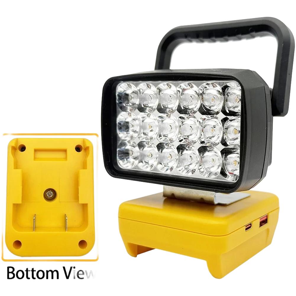 Přenosné pracovní světlo s 18 LED, s ochranou proti podpětí a ergonomickou rukojetí, kompatibilní s více modely lithium-iontových baterií 18V 20V