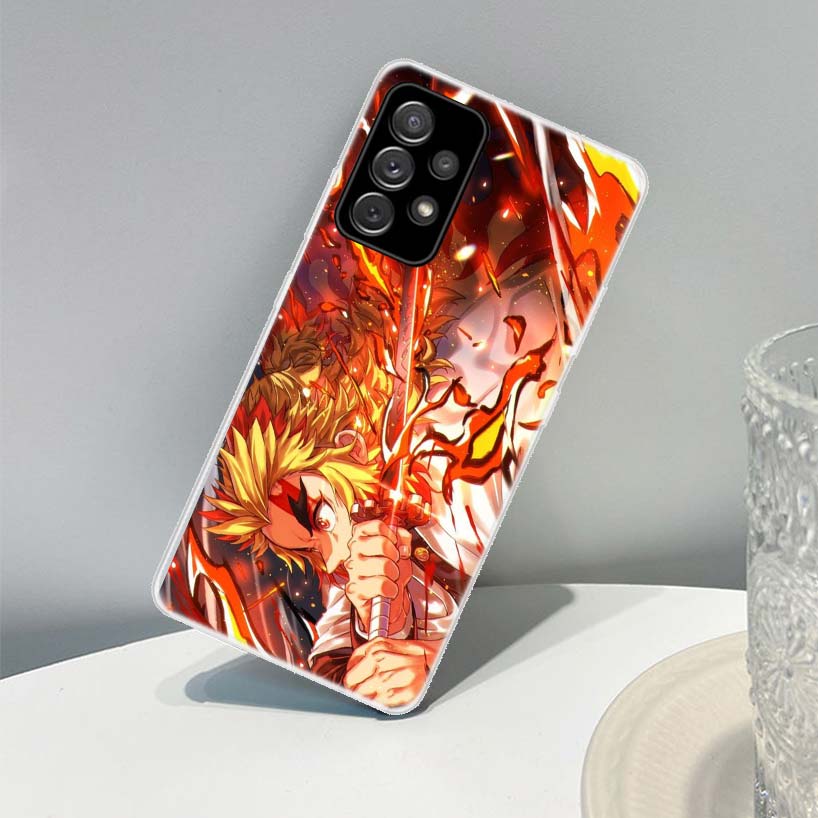 Demon Slayer Rengoku Kyoujurou Phone Case For Samsung Galaxy A72 A71 A52 A51 A42 A32 A22 A21S A12 M12 M21 M30 M31S M51 Cover