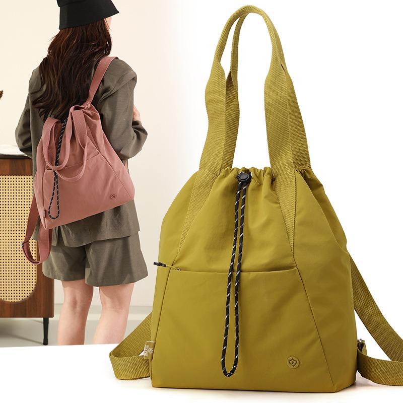 Junior High School Student Schoolbag Women's Fashion Drawstring Bundle Backpack Lightweight Large Capacity Backpack Casual Women's Shoulder Bag