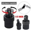 360 Degree Swivel Knuckle Joint Air Impact 1/2 3/8 1/4 Inch Wobble Retractable Socket Adapter For Pneumatic Wrench Tool