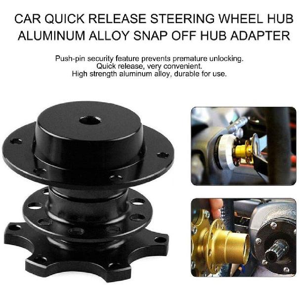 BestTeam Universal Steering Wheel Snap Off Quick Release Hub Adapter Boss Kit With 6-Hole Steering Wheel Hub (Red)
