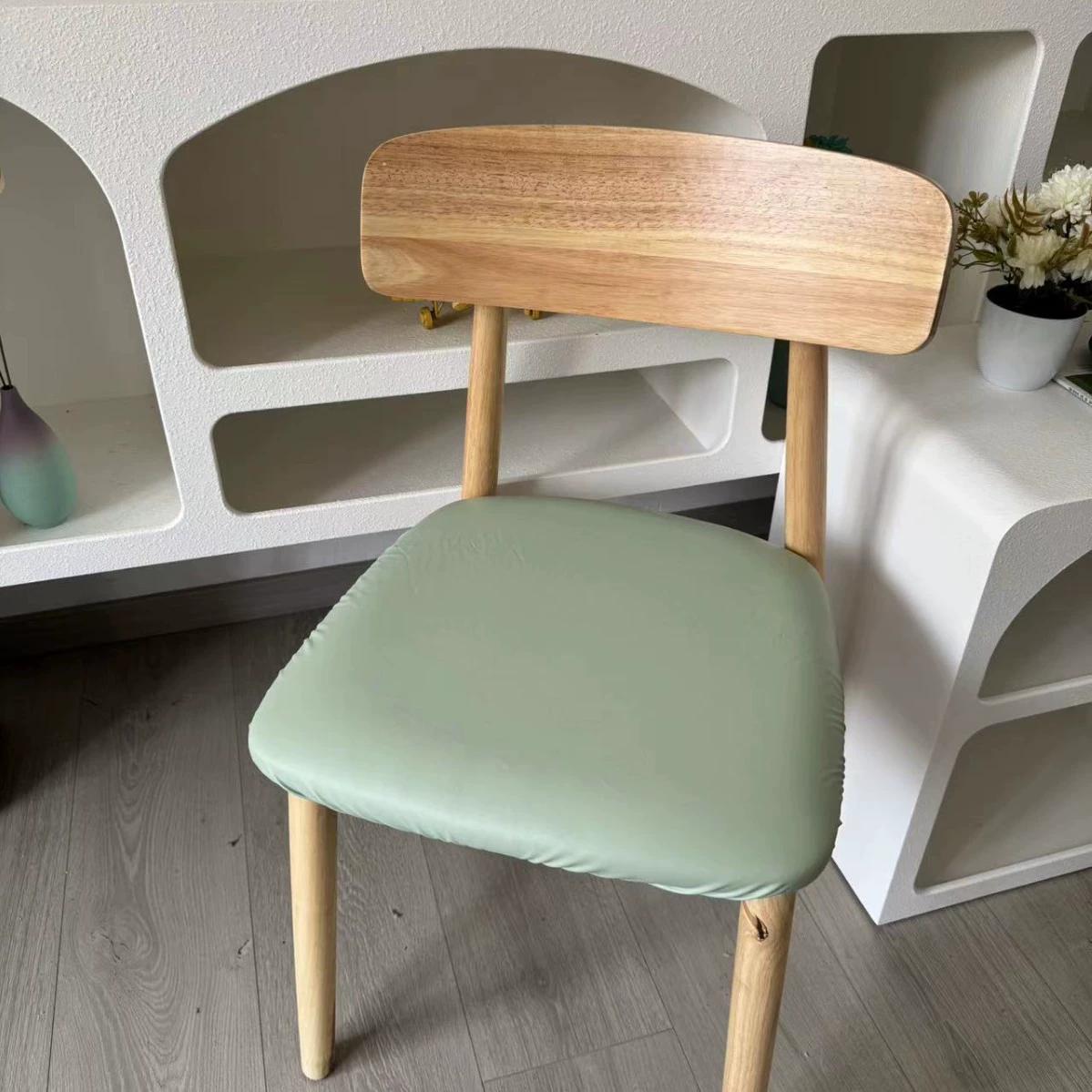 

1pcs Anti Slip Imitation Leather Chair Cover Solid Color Home Decoration Chair Dust Cover Elastic Chairs Protective Covers