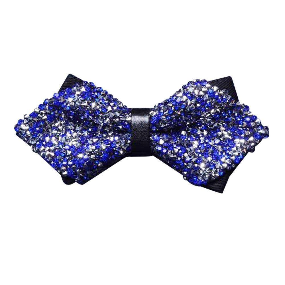

Fashion Pre-tied Gentleman Ties Rhinestone Elegant Bow Ties Tuxedo Accessories Exquisite Sequin Bow Ties Men синий