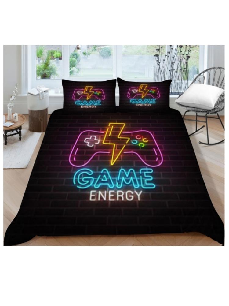 

Microfiber Bedding Sets For Boys,Gaming Duvet Cover Set, Queen Video Games Comforter Cover,Playstation Designs, Bed Set For Teen EU single(135x200cm)