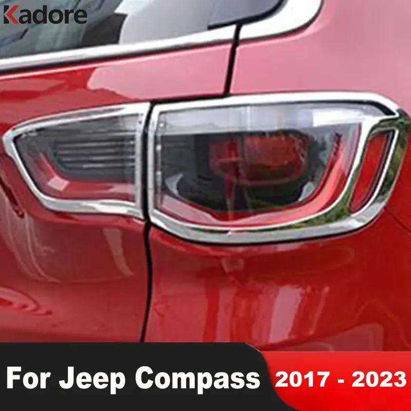 For Jeep Compass 2017 2018      Chrome Car Rear Tail Light Lamp Cover Trim Taillight Frame Trims Accessories