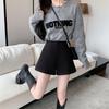 Plus Size High Waist Woolen A-Line Shorts for Women - Slimming Wide Leg & Bootcut Style for Autumn/Winter
