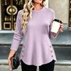 Women's Long Sleeve Knit Top with Neck, Color, Casual Fit