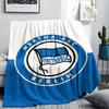 Hertha BSC Printed Flannel Blanket, Soft Throw for Bedroom Sofa, Washable, Christmas Present, Great Gift.