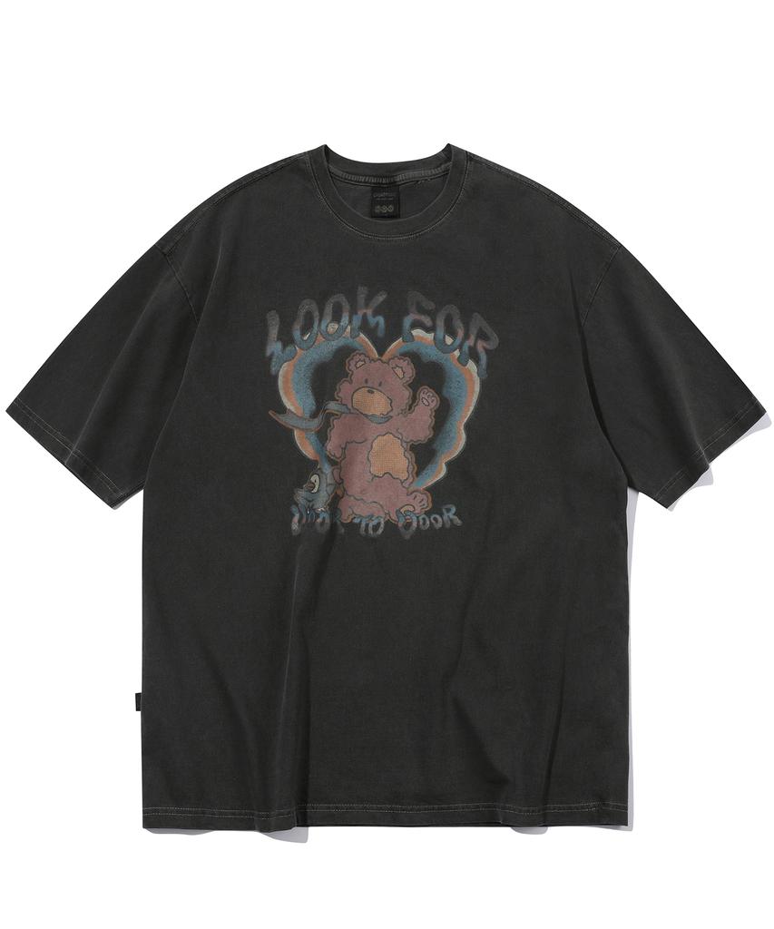 CPGN STUDIO Funtime Teddy Pigment Short Sleeve T-Shirt Smoke Black