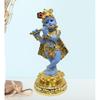 India Lord Krishna Idol | Gold Plated Krishna Statue | Standing Krishna Playing Basuri | Krishna ji for Pooja & Gifting |