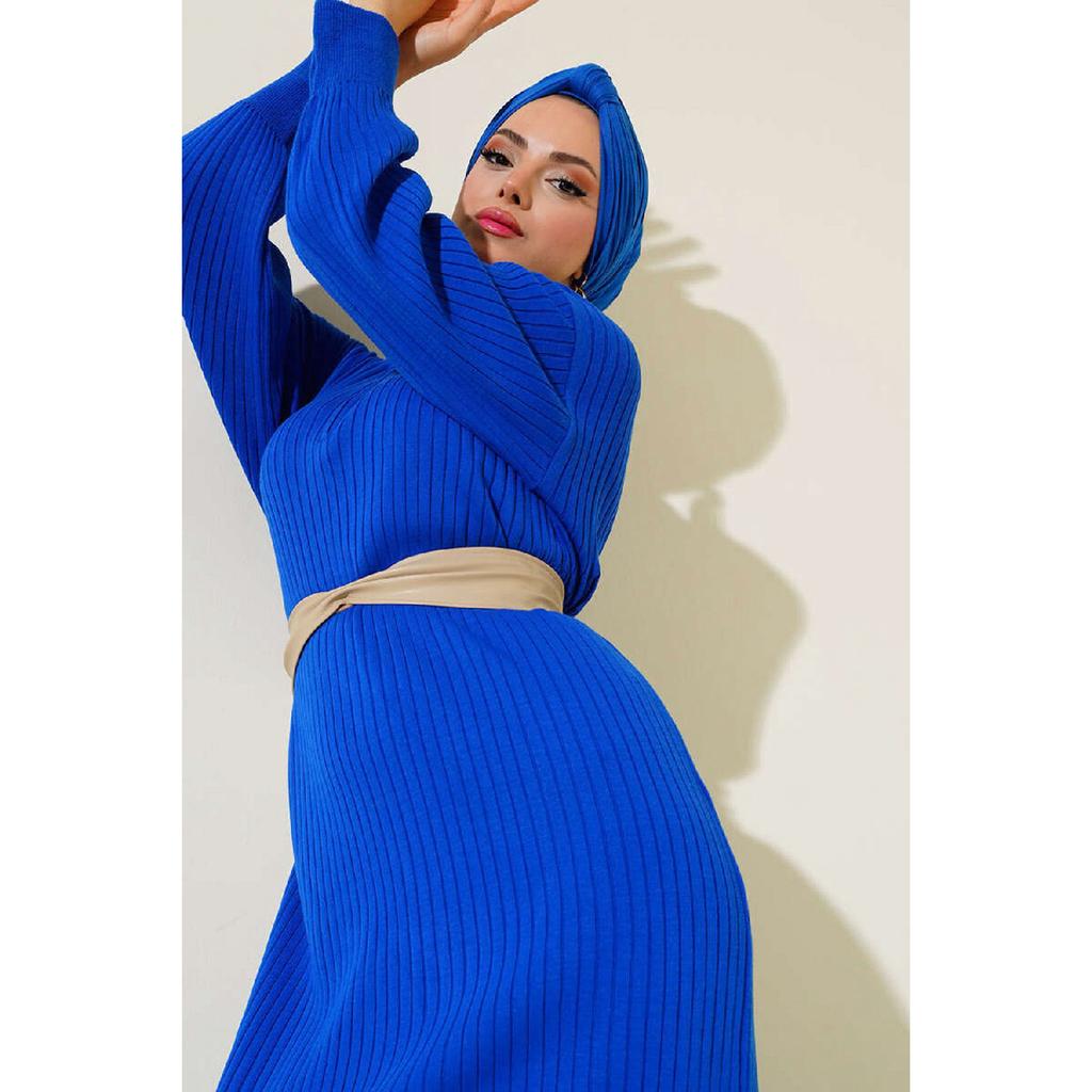 15900 Length Hijab Knitwear Dress - Black