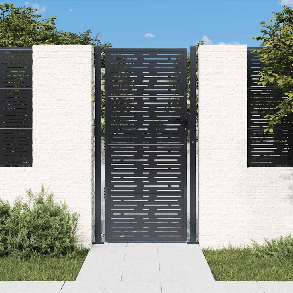 Garden Gate Anthracite 100 X 200 Cm Steel Square Design