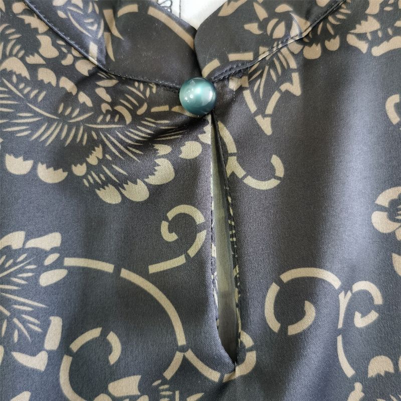Women's Skirt Waist-Tight Belly-Covering Improved Cheongsam Dress Women's Paint Flower Summer Fashion New Hangzhou Silk