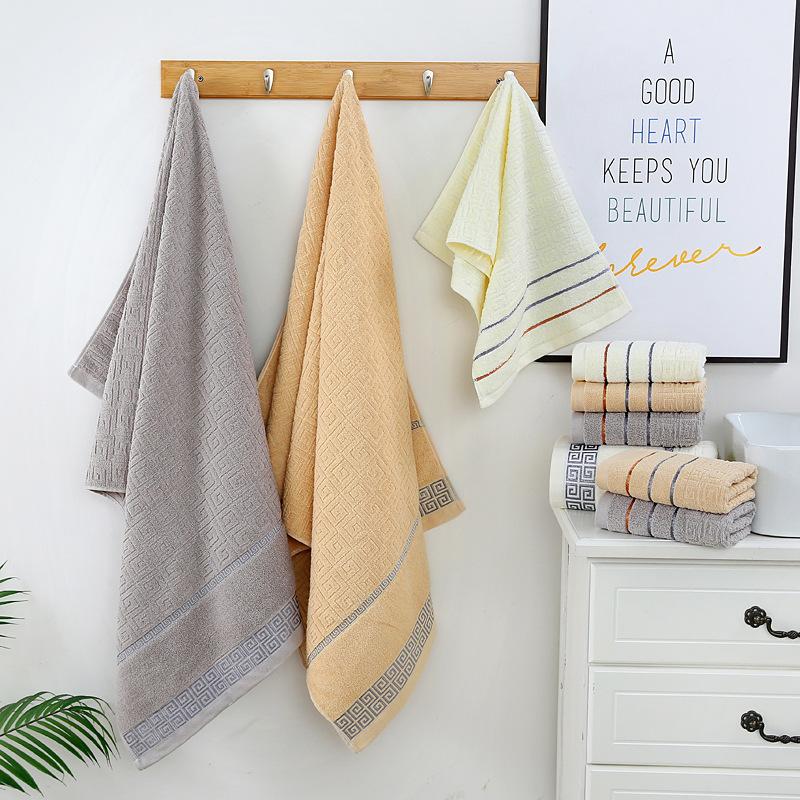 Ten thousand grid pure cotton towel solid color broken file is not easy to lose hair household absorbent face towel bath