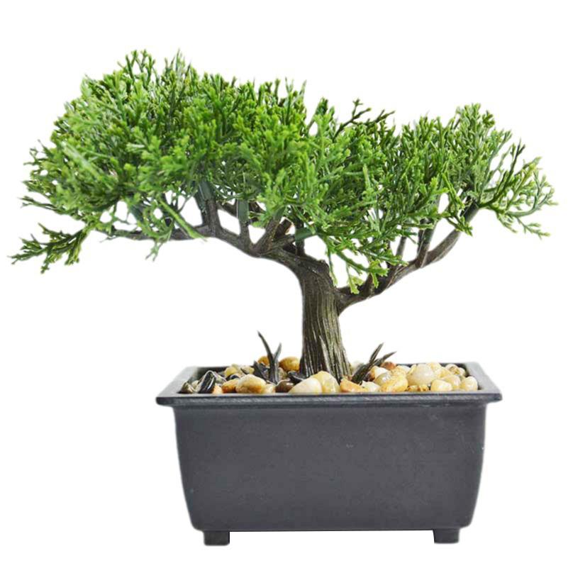 

Living Room Simulation Green Plant Artificial Cypress Mini Potted Plant Office Desktop Decor A