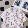 Summer Draping Floral Print Short Sleeve Shirt Men's Niche Loose Korean Style Hawaiian Cuban Collar Shirt Half Sleeve Top