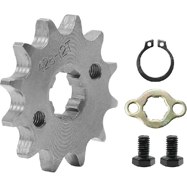 428 Chain Sprocket 12T 17mm Front Engine Sprocket Compatible with 50cc 70cc 110cc 125cc 140cc 160cc ATV Dirt Bike Quad TaoTao Roketa Sunl (12T, 17mm)