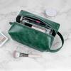Business Portable Men's Pu Leather Cosmetic Toiletry Bag Travel Kit Mens Women Hanging Tote Makeup Bag for Men Women