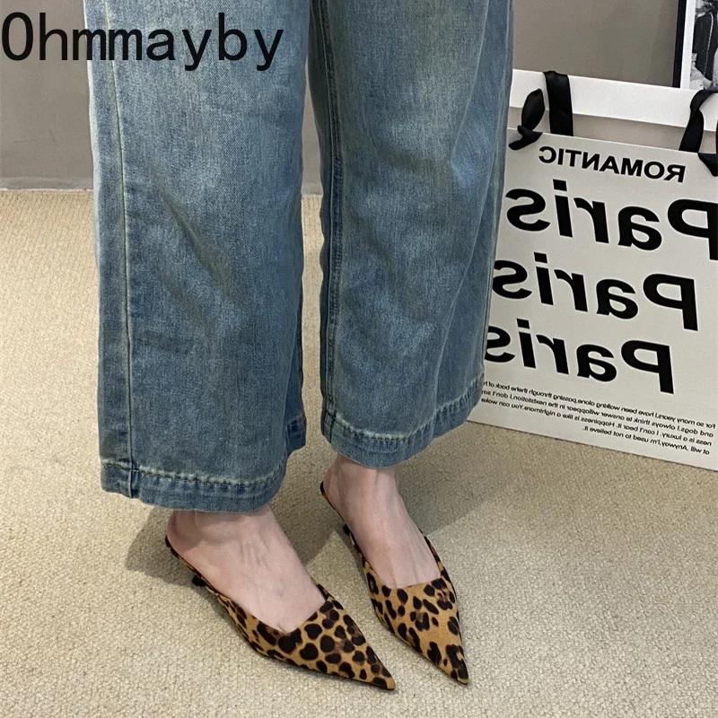 Estivi Gladiatore Donna Mules Pantofole Moda Elegante Punta Appuntita Ciabatte Scarpe Signore Outdoor Abito Tacco Alto Sandali