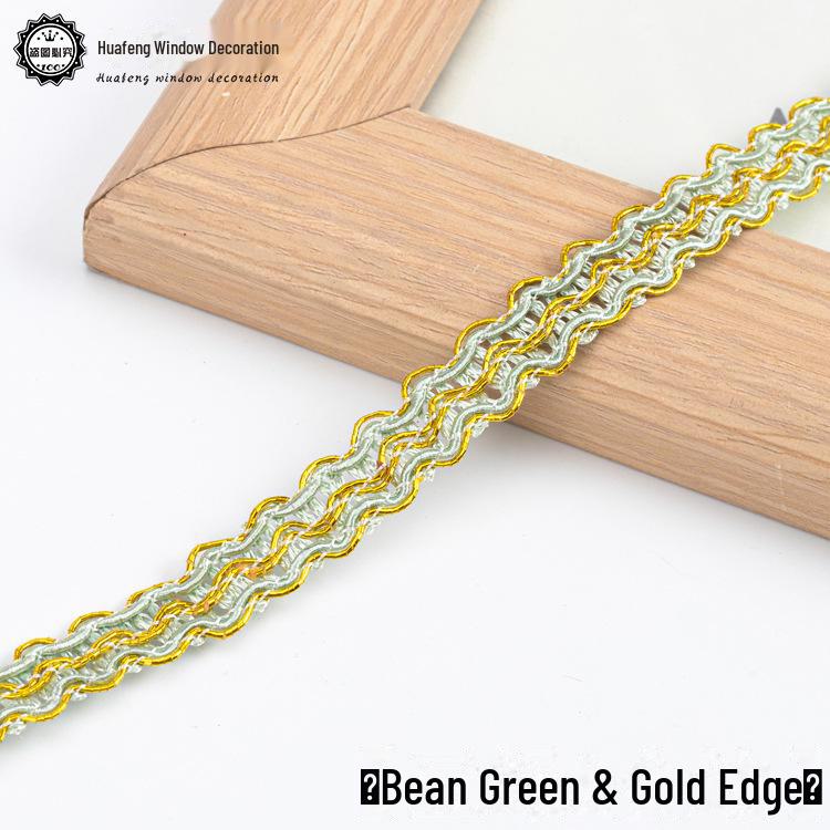 

Золота нитка 11 м із вузьким краєм мережива для штор, диванів, взуття та капелюхів