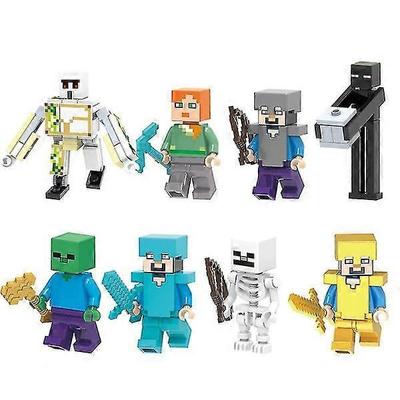 8 ks/sada Minifigurky s motivem Minecraftu Sestavené mini stavebnice Sběratelské figurky Hračka Děti Fanoušci