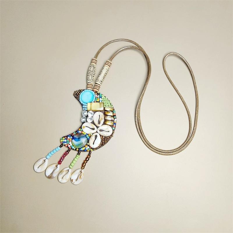 Bohemian Ethnic Leather Tassel Necklace