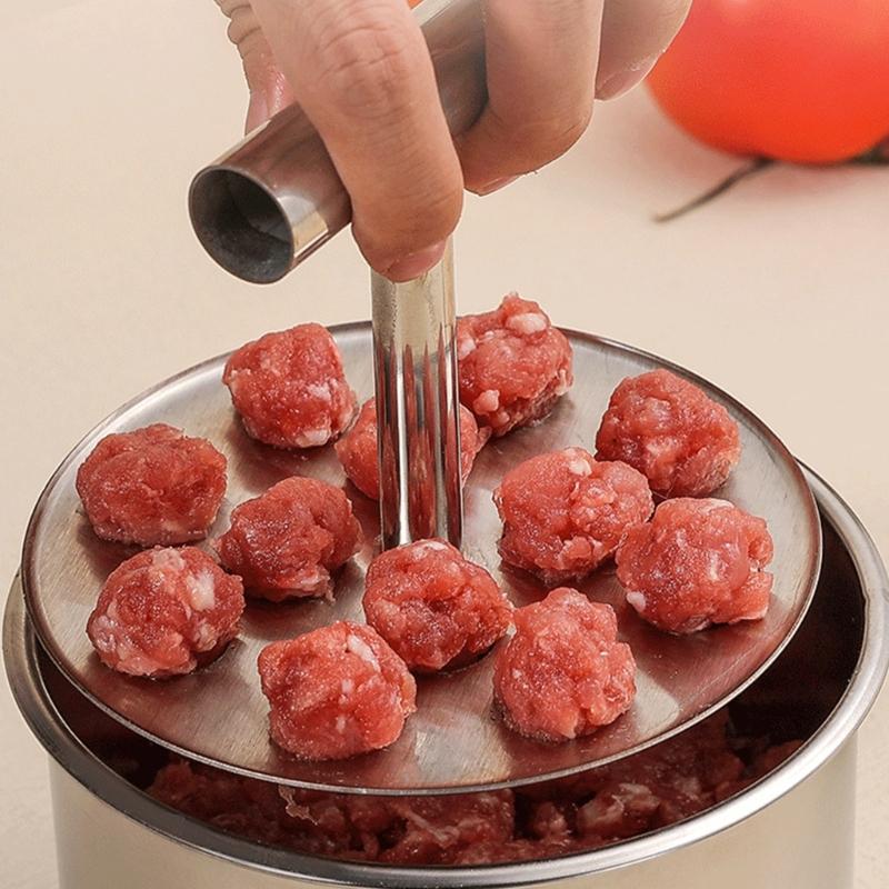 Edelstahl Frikadellenpresse Form Frikadellenmacher Werkzeug Bequemer Griff Frikadellenpresse für Kochbegeisterte