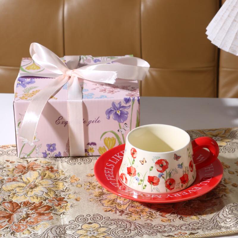Meechiki French Ceramic Coffee Cup & Saucer Set